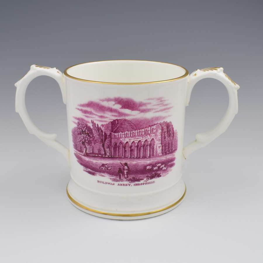 Regency Coalport Commemorative Loving Christening Cup Ironbridge c1825