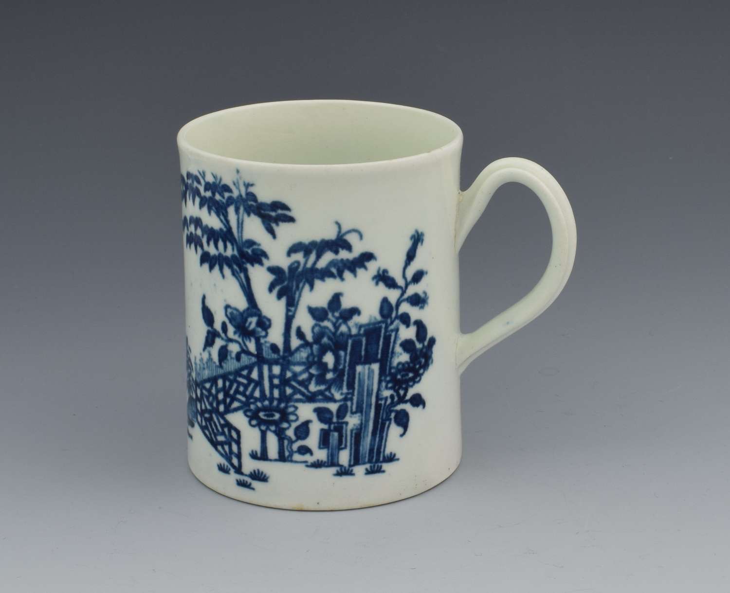 First Period Worcester Plantation Pattern Mug c.1770