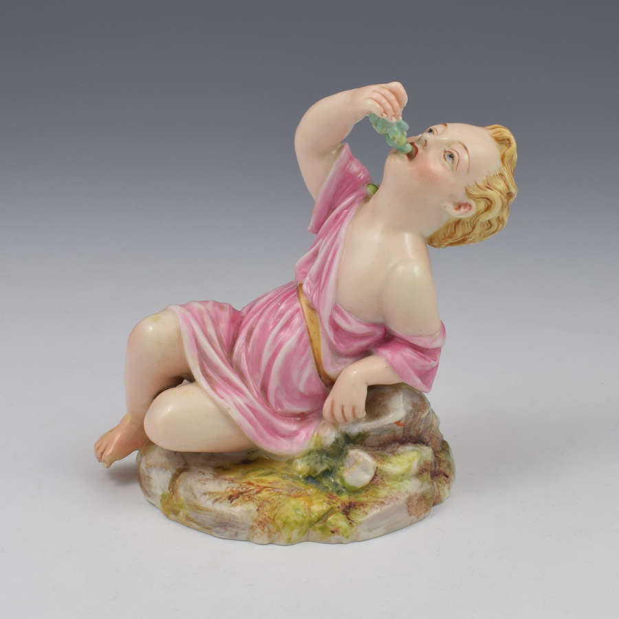 Victorian Royal Worcester Figure Boy Eating Grapes