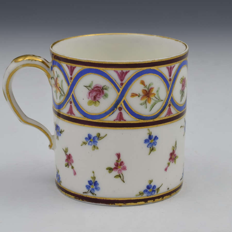 18th Century Sevres Coffee Can Gobelet Litron Marie Jeanne Barbe Bunel
