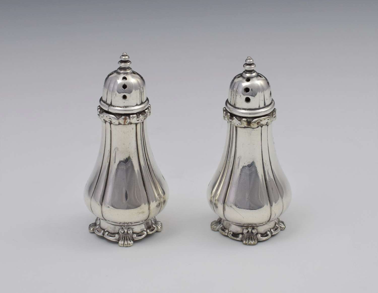 Pair Victorian Tiffany & Co. Soldered Silver (Plated) Pepperettes