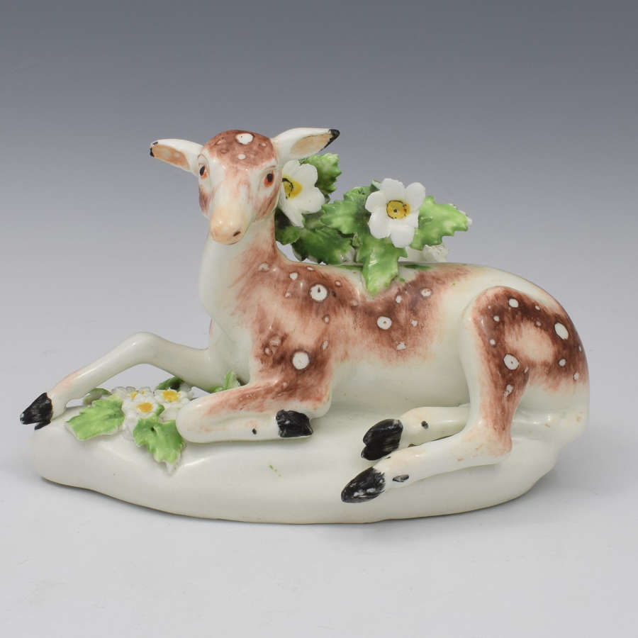 Derby Porcelain Figure Recumbent Doe Deer C.1765