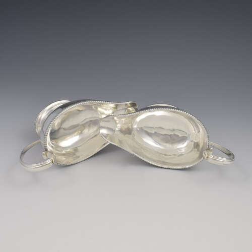 Stunning Pair Of Georgian Silver Pedestal Sauce Boats / Sauceboats