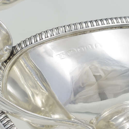Stunning Pair Of Georgian Silver Pedestal Sauce Boats / Sauceboats