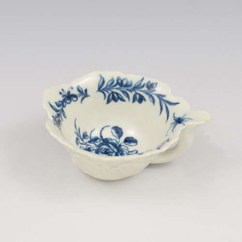 Rare Dr Wall / First Period Worcester Porcelain Butter Boat Rose & Running Border c.1760