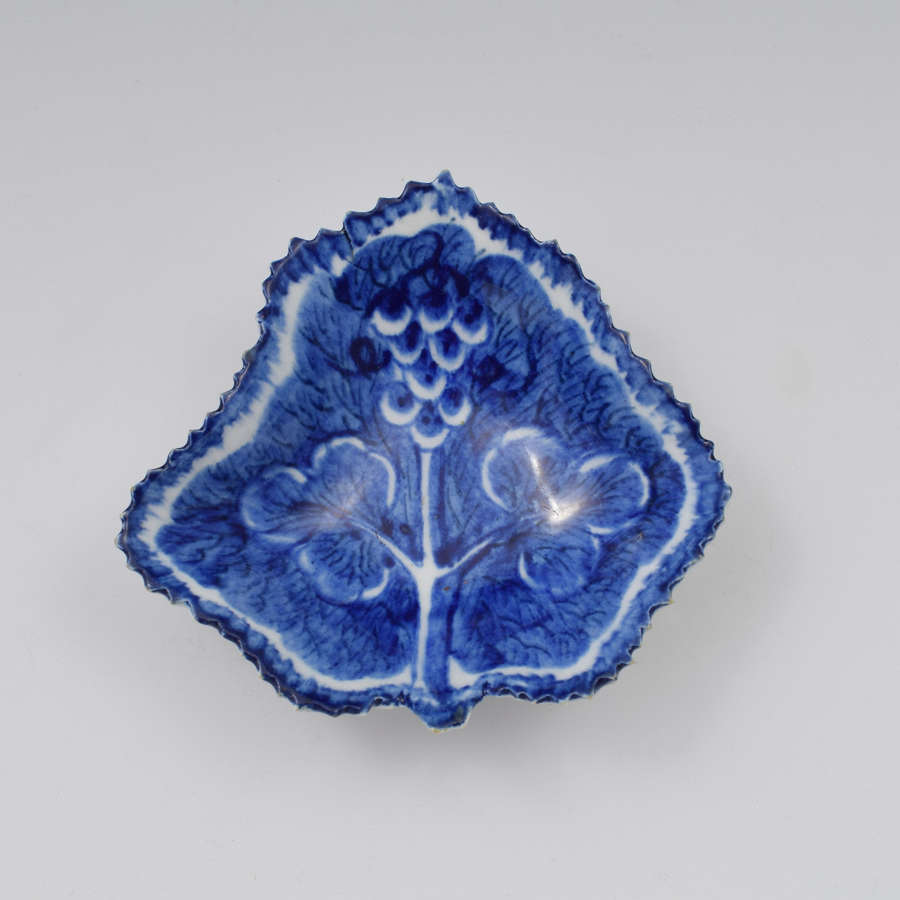 Bow Porcelain Blue Fruiting Vine Pickle Dish c.1765