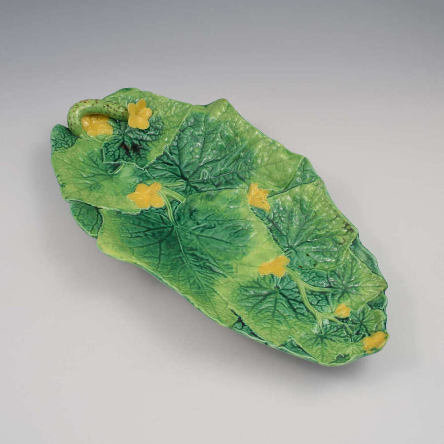 Stunning 42cm Large George Jones Majolica Cucumber / Courgette Serving Tray / Platter 2563