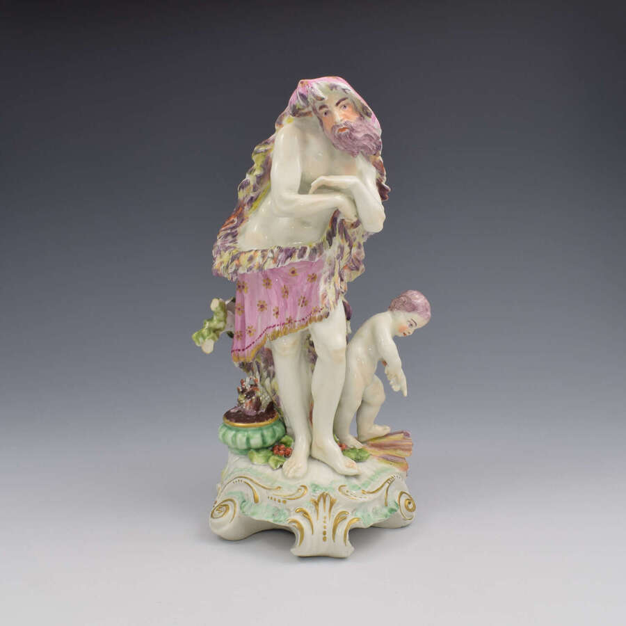 Rare Derby Porcelain Figure Of Winter c.1760 Four Classical Seasons