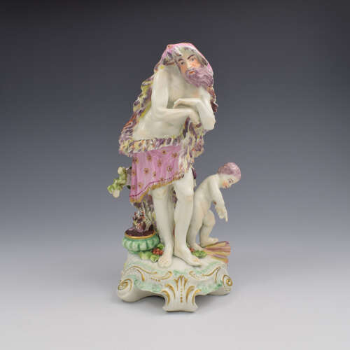 Rare Derby Porcelain Figure Of Winter c.1760 Four Classical Seasons