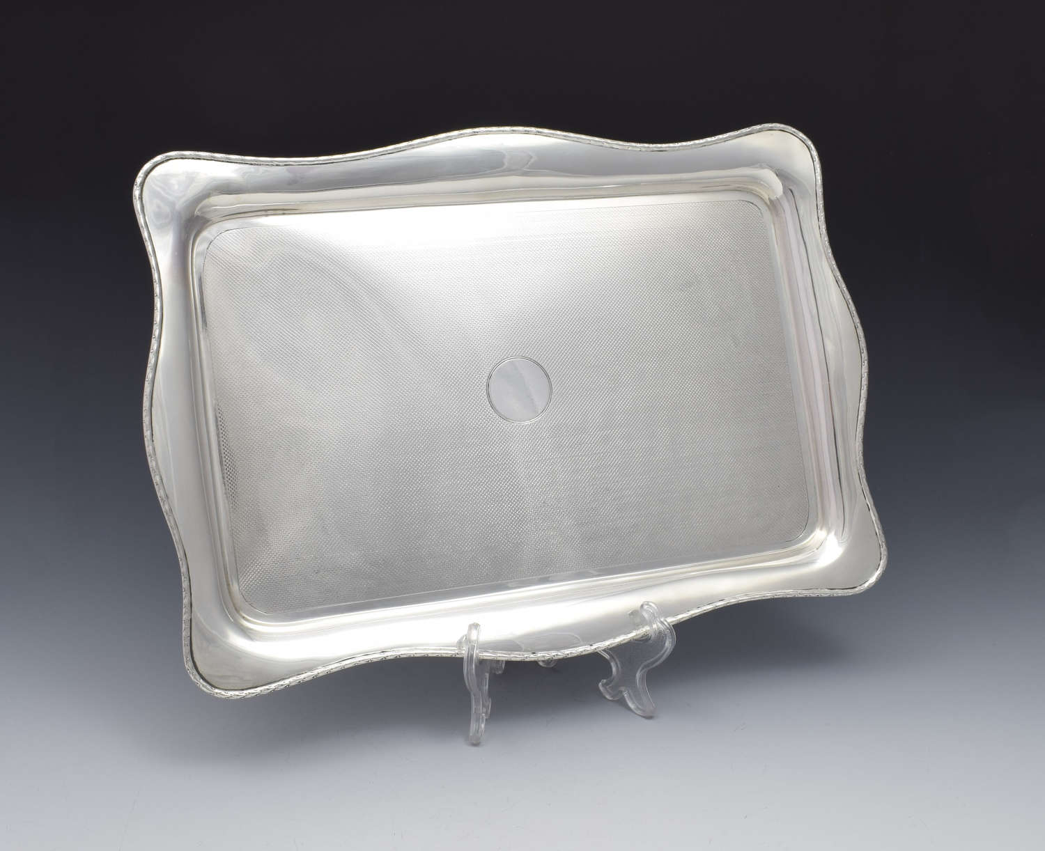 Large Art Deco Silver Dressing Table / Desk Tray