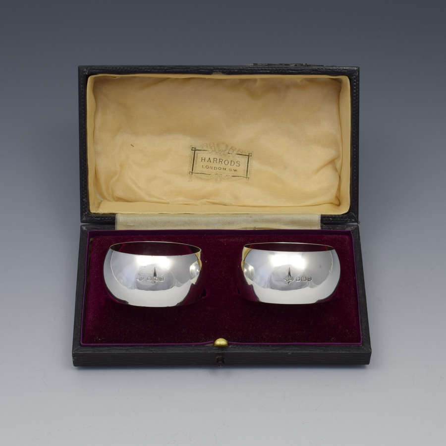 Pair George V Silver Napkin Rings Hutton & Sons 1912