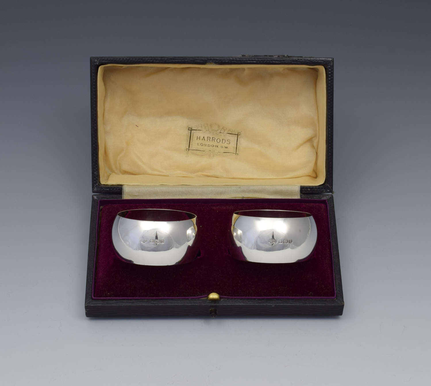 Pair George V Silver Napkin Rings Hutton & Sons 1912
