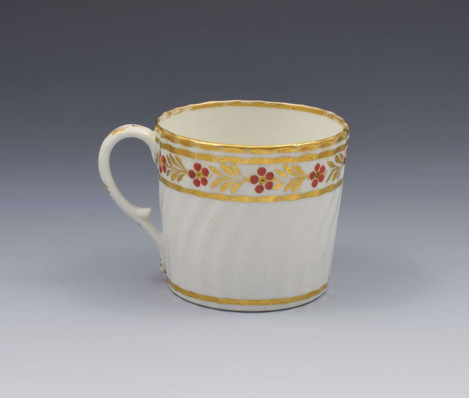 Georgian Spiral Fluted Porcelain Coffee Can Possibly Chamberlain