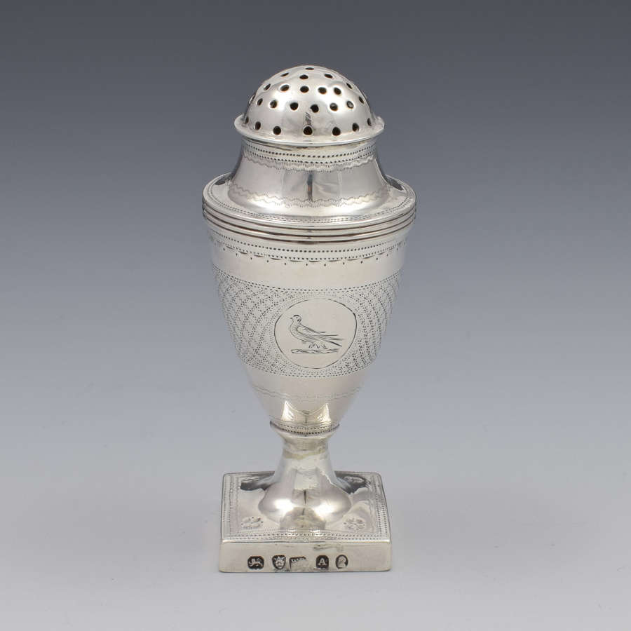 Georgian Silver Pepper Pot 1796 Bottle & Wilsher