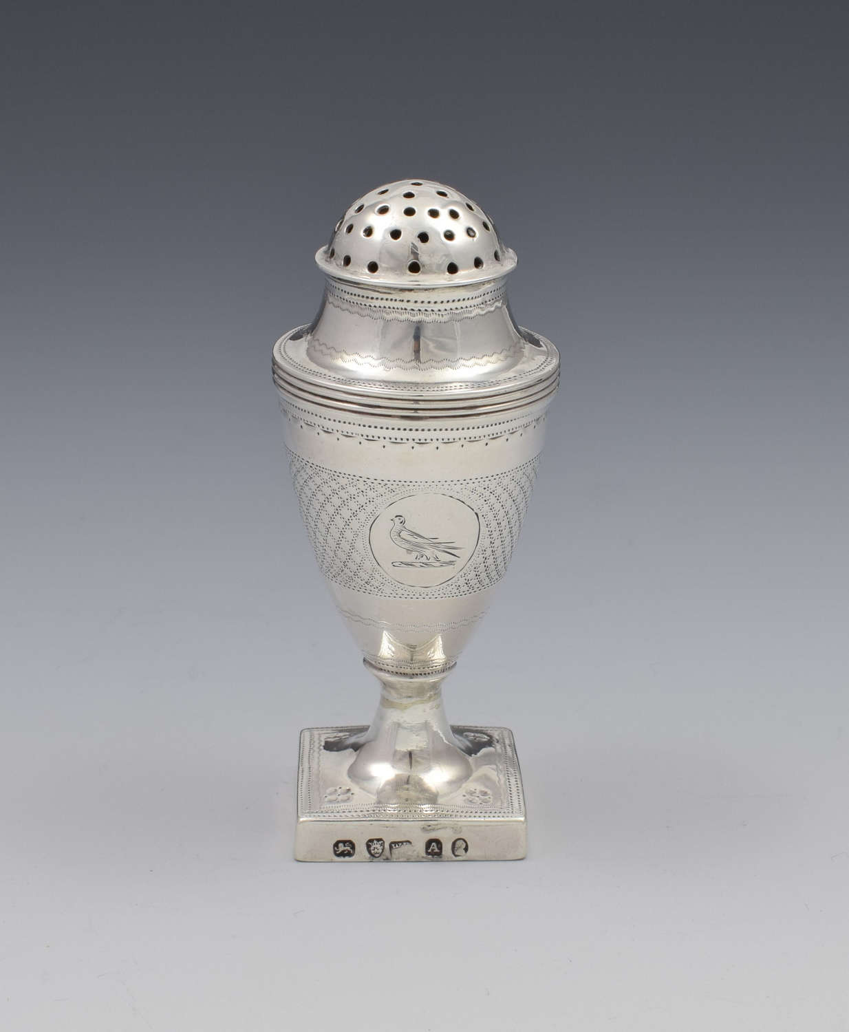 Georgian Silver Pepper Pot 1796 Bottle & Wilsher