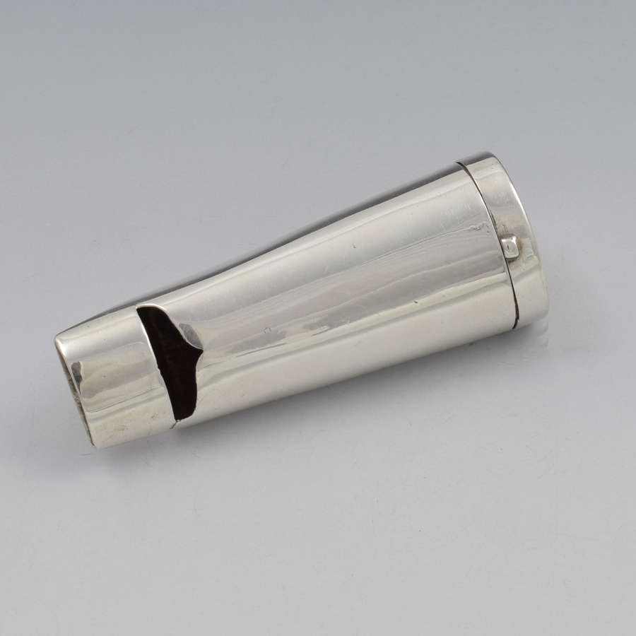 Edwardian Silver Novelty Combination Whistle & Vesta Case