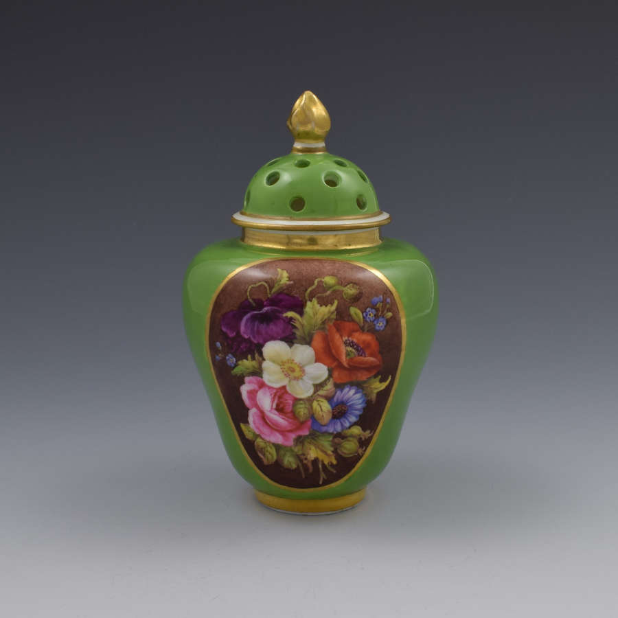Fine Crown Derby King Street Porcelain Pot Pourri Vase & Cover