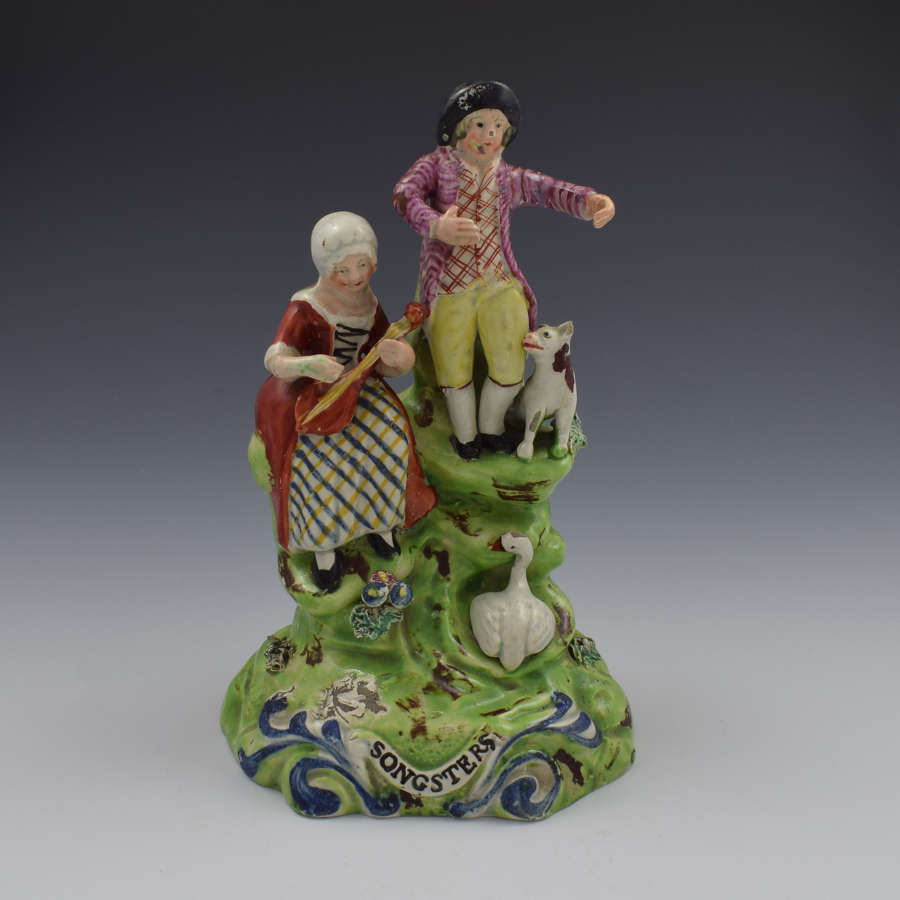 Staffordshire Pearlware Walton Figure Group Songsters c.1830