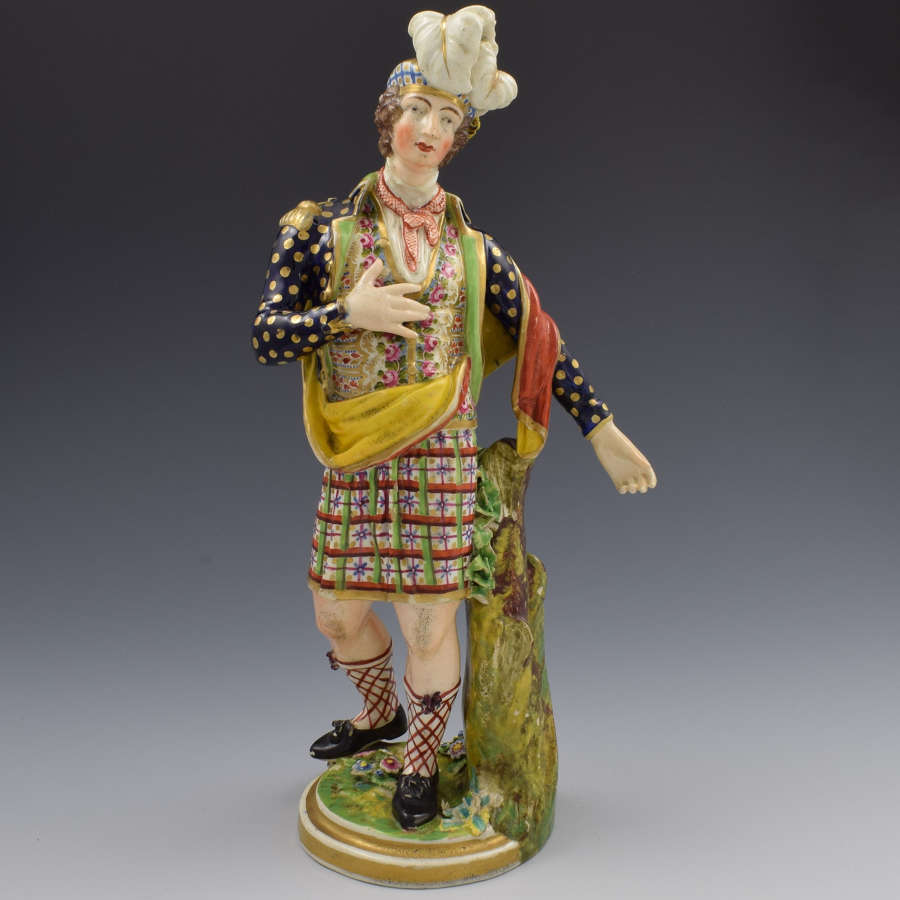 Large Derby Porcelain Figure Of A Scotsman "Scotchman" No. 378 c.1820