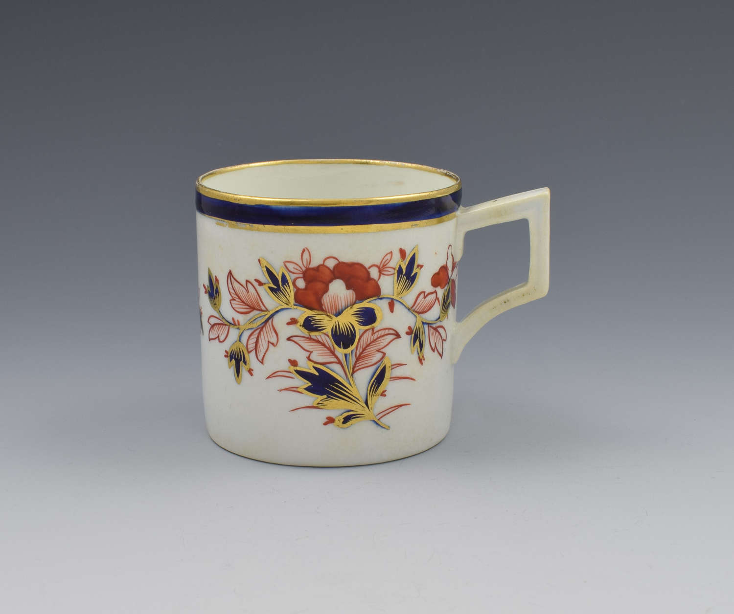 Derby Porcelain Imari Coffee Can French Handle c.1810