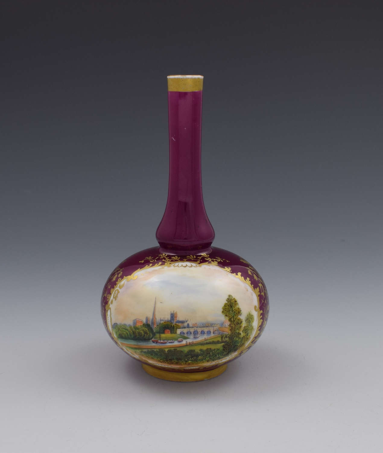 Chamberlain's Worcester Large Porcelain Scent Bottle View Of Worcester