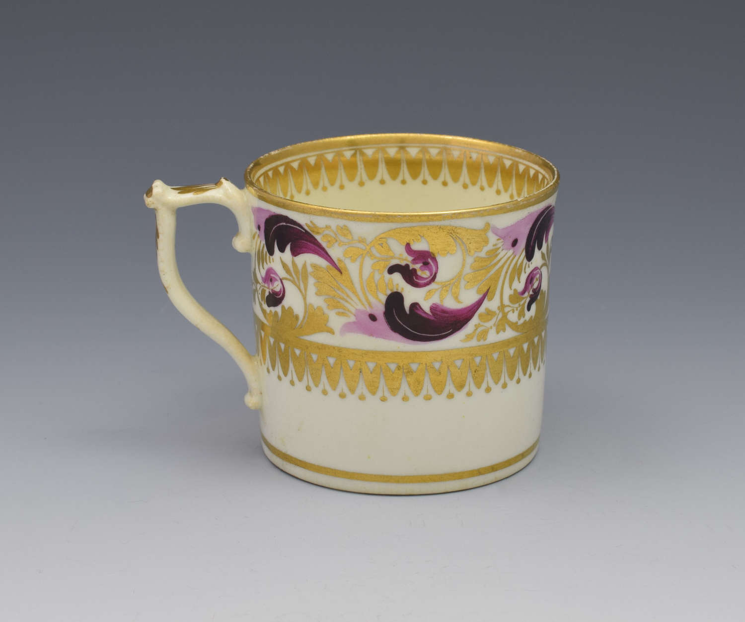 Derby Porcelain Coffee Can Dresden Handle C.1820