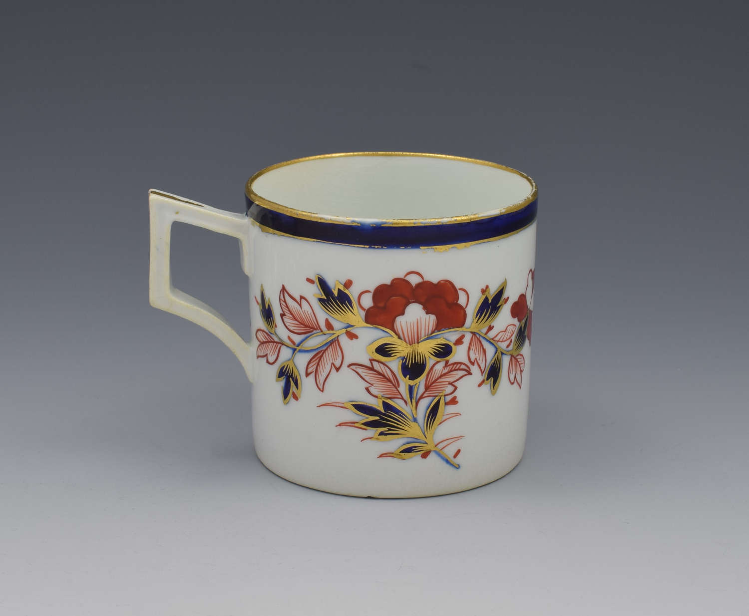 Derby Porcelain Imari Coffee Can French Handle C.1810