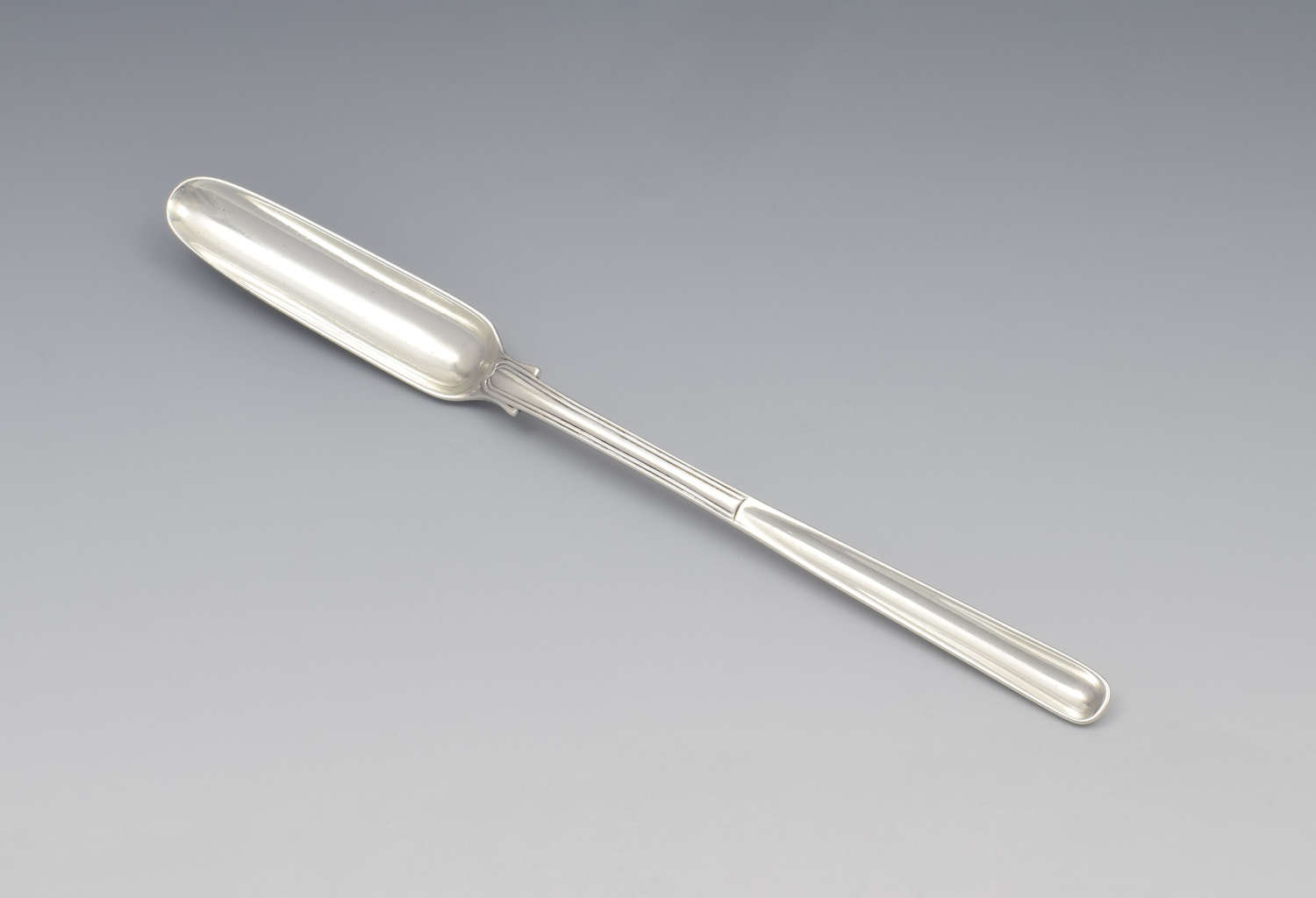 Georgian Fiddle & Thread Silver Marrow Scoop Spoon