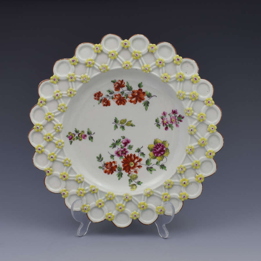18th Century Derby Porcelain Spectacle Plate C.1760