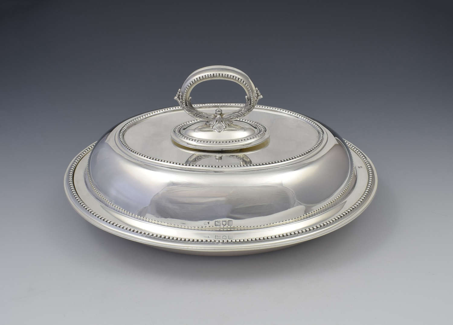 Edwardian Sterling Silver Oval Entree Dish, Hawksworth, Eyre & Co.