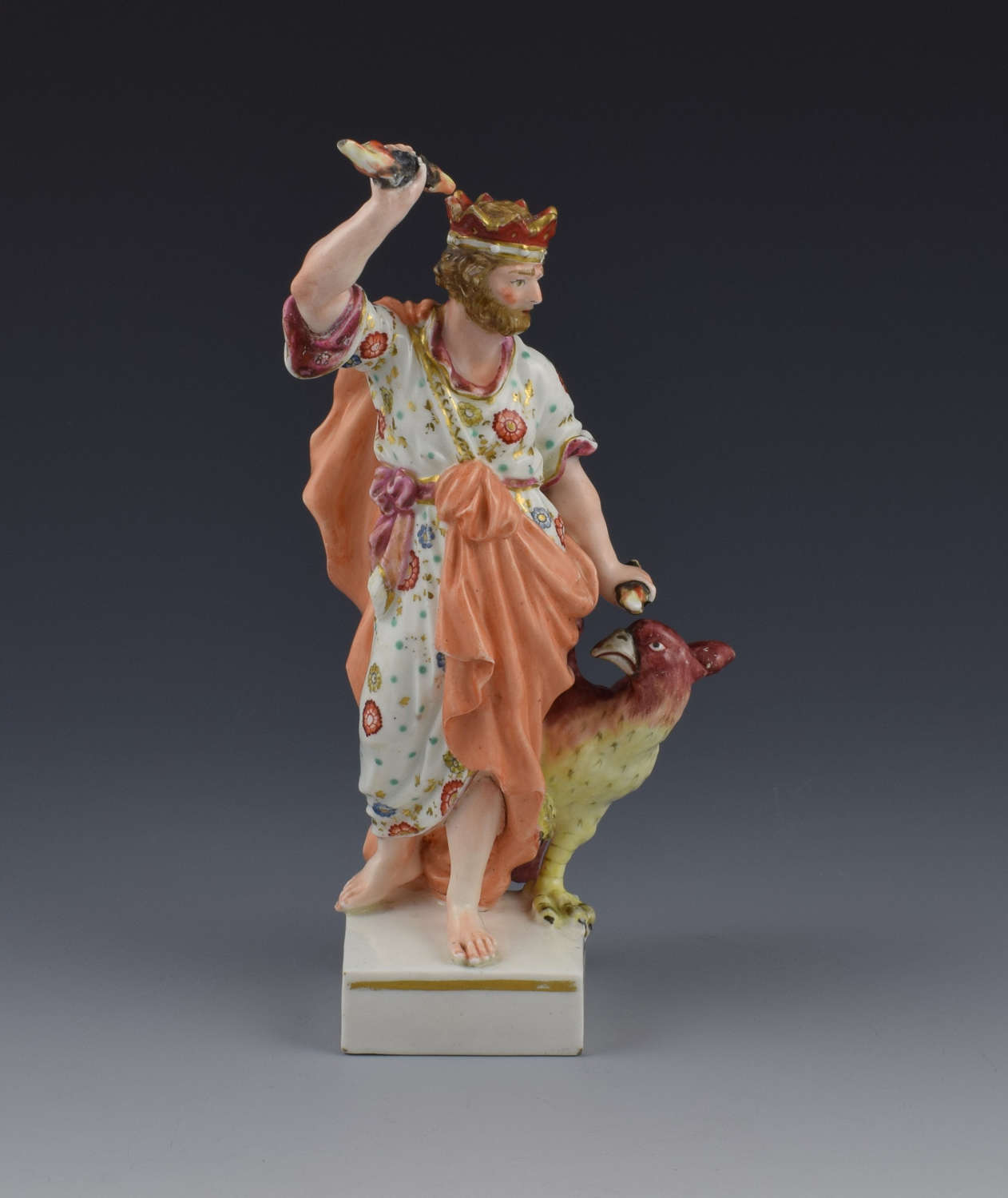 18th Century Derby Porcelain Figure Jupiter With Eagle C.1775