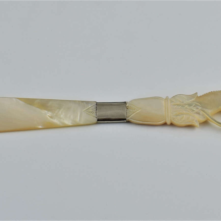 French Horse Head Mother Of Pearl Page Turner / Letter Opener