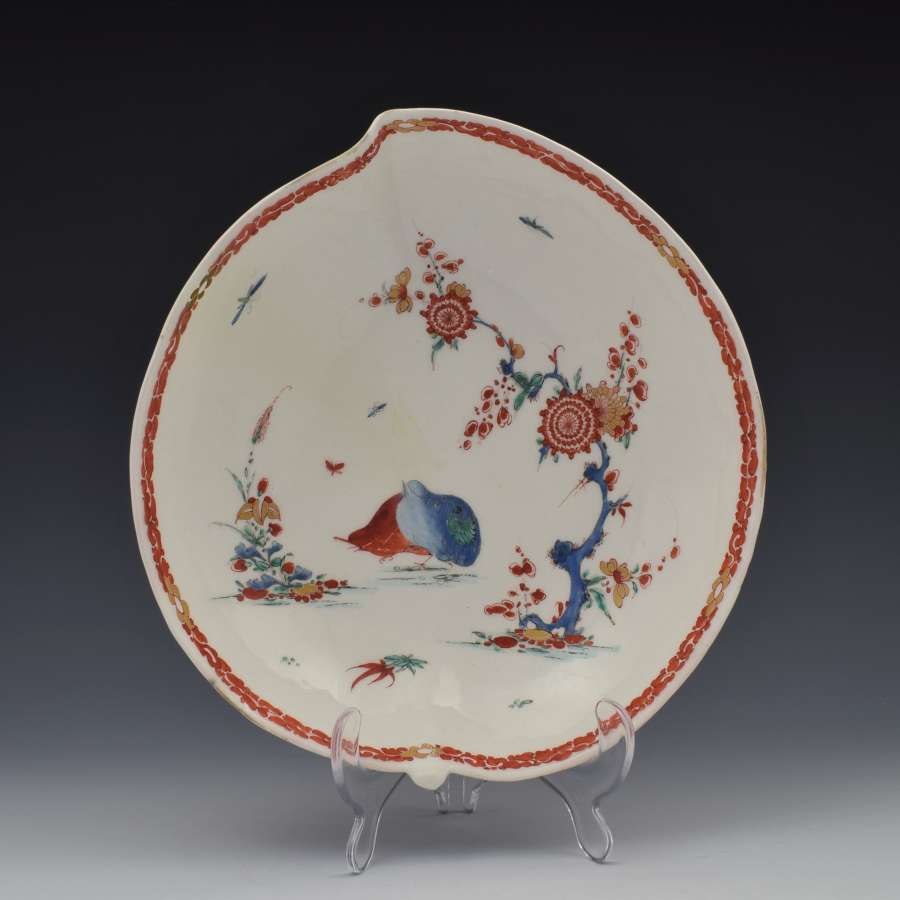 Bow Porcelain Leaf Dish Two Quail Pattern C.1755