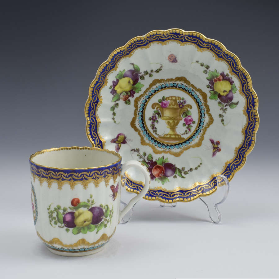 First Period Worcester Lord Henry Thynne Style Cup & Saucer Zorensky