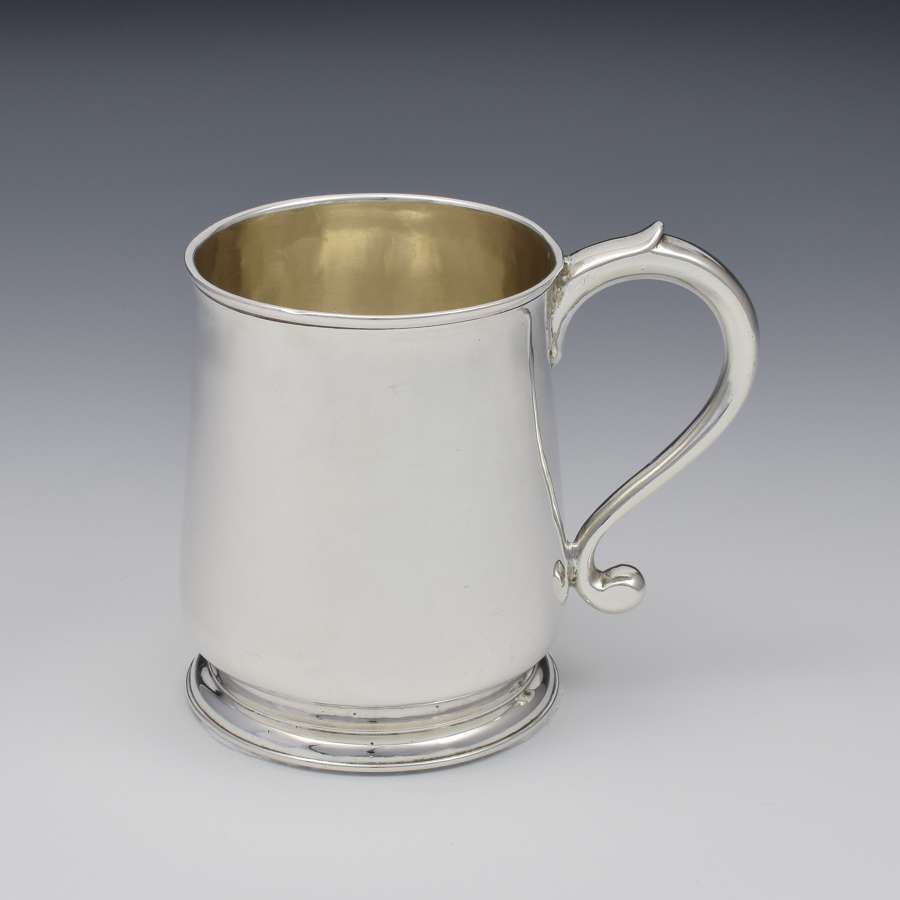 Early George II Half Pint Silver Mug Tankard 1729 Edward Pocock