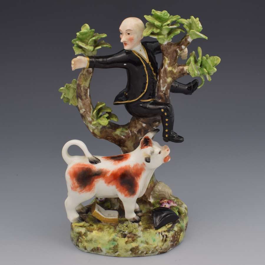 Crown Derby Figure Dr Syntax Pursued By A Bull Puce