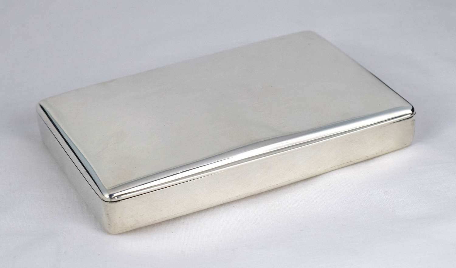 Stunning Curved Silver Cigar Box Case Victorian 1840 Thomas Diller