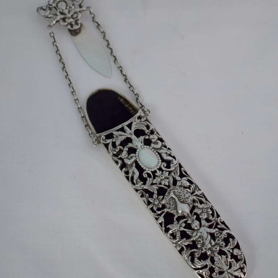 Victorian Silver Spectacle Case Chatelaine Clip George Unite
