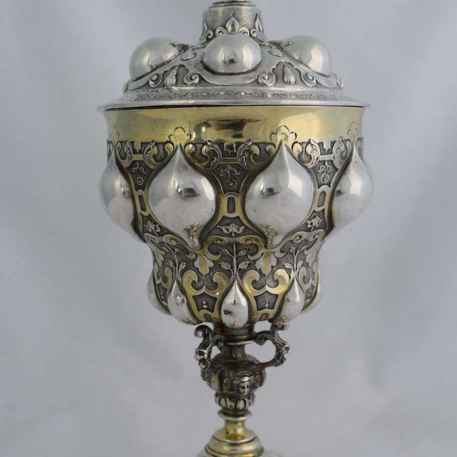 Victorian English Silver Pineapple Cup & Cover After Nuremberg
