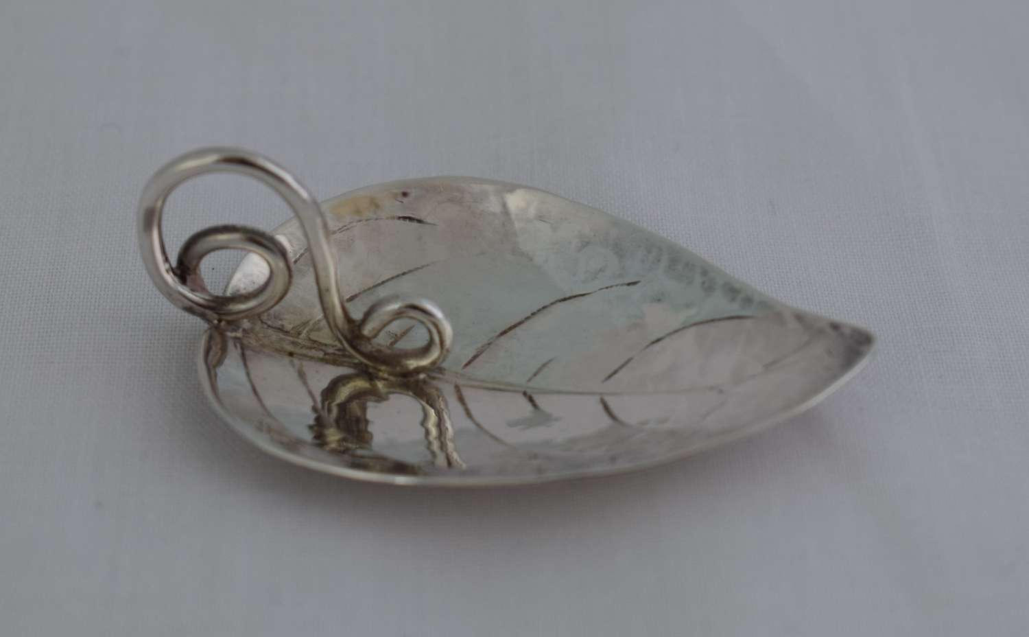 Arts & Crafts Style Charles Horner Ltd Silver Leaf Caddy Spoon