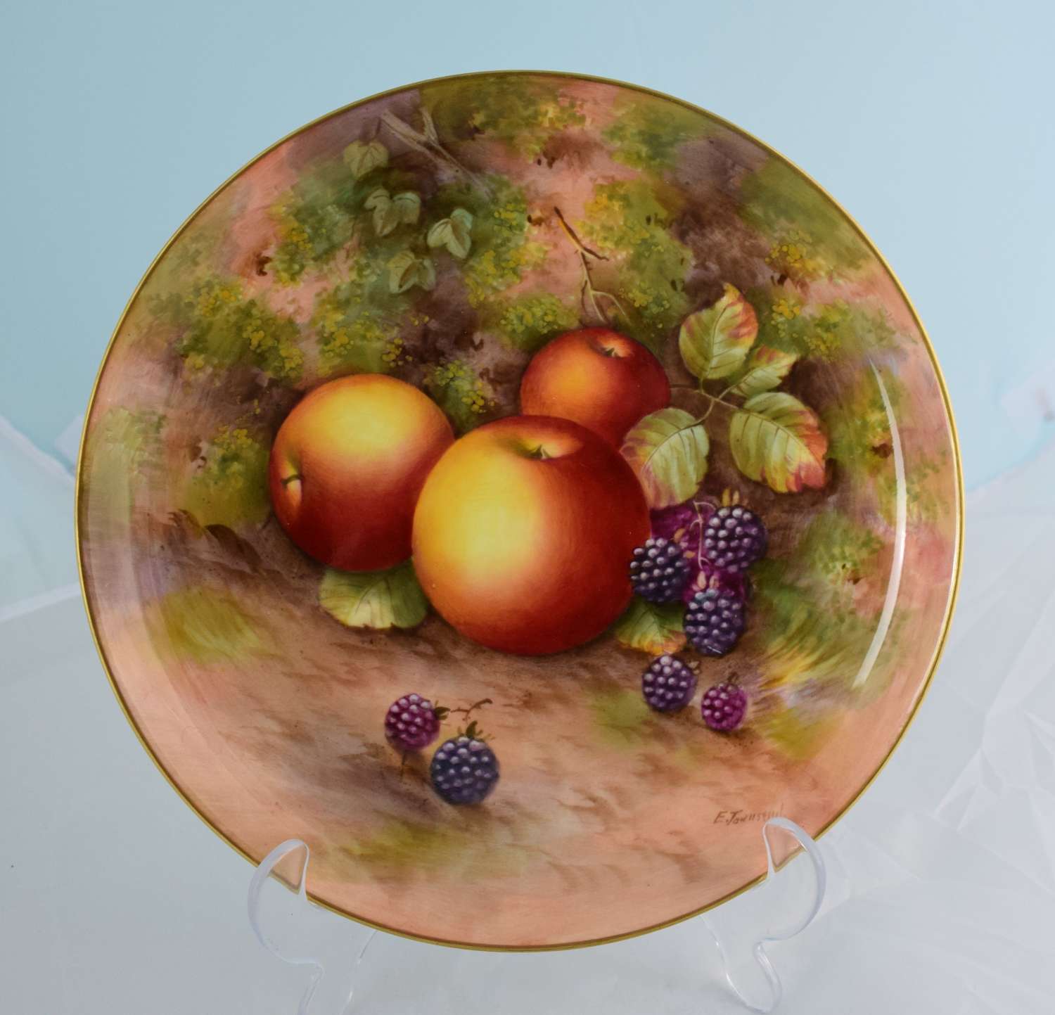 Royal Worcester Porcelain Fruit Cabinet Plate Townsend