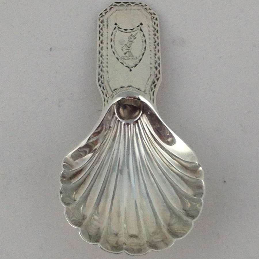 George III Silver Scallop Shell Caddy Spoon 1790 Smith & Fearn