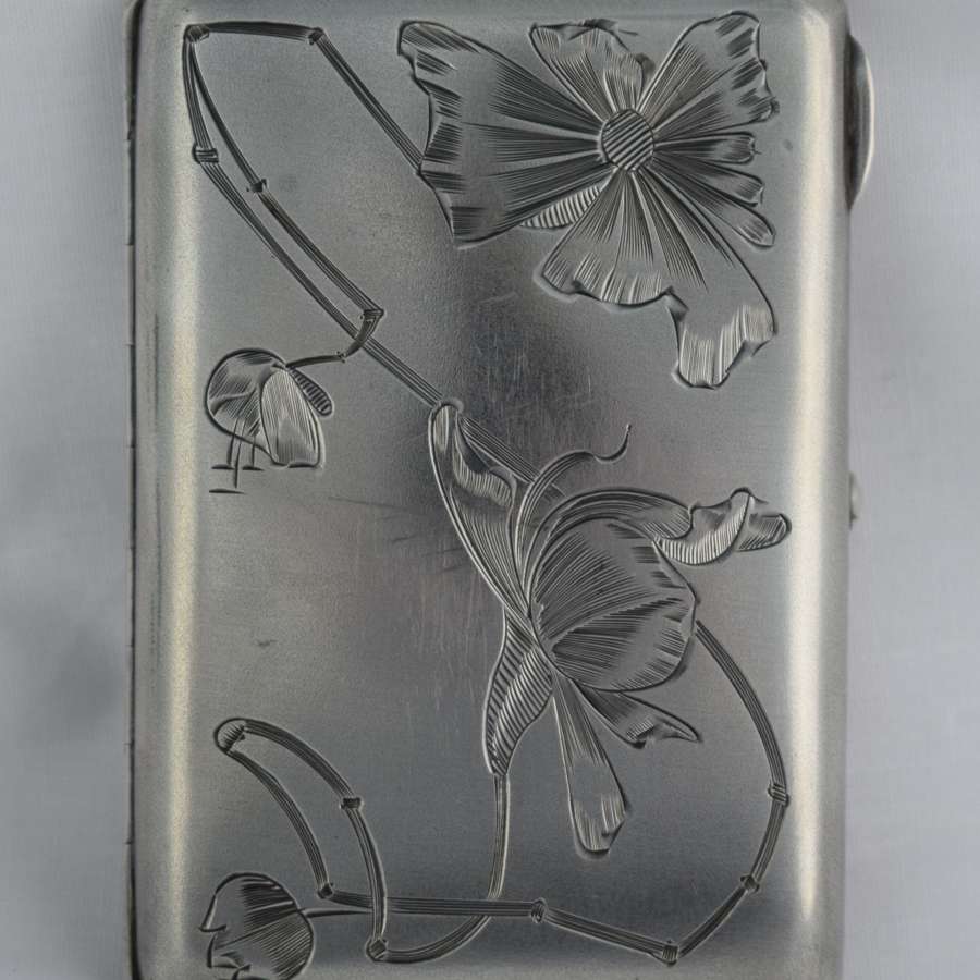 Art Nouveau Russian Silver Cigarette Case Moscow 1899-1908