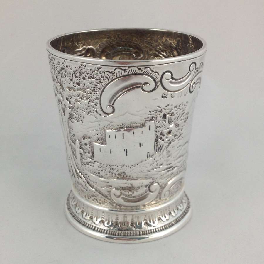 George III Embossed Silver Beaker London 1817