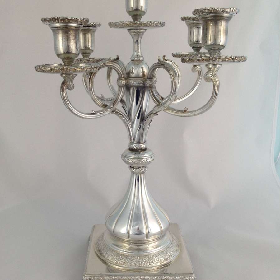 Tiffany & Co. Silver Plated 5 Sconce Candelabra Victorian C.1890 6141