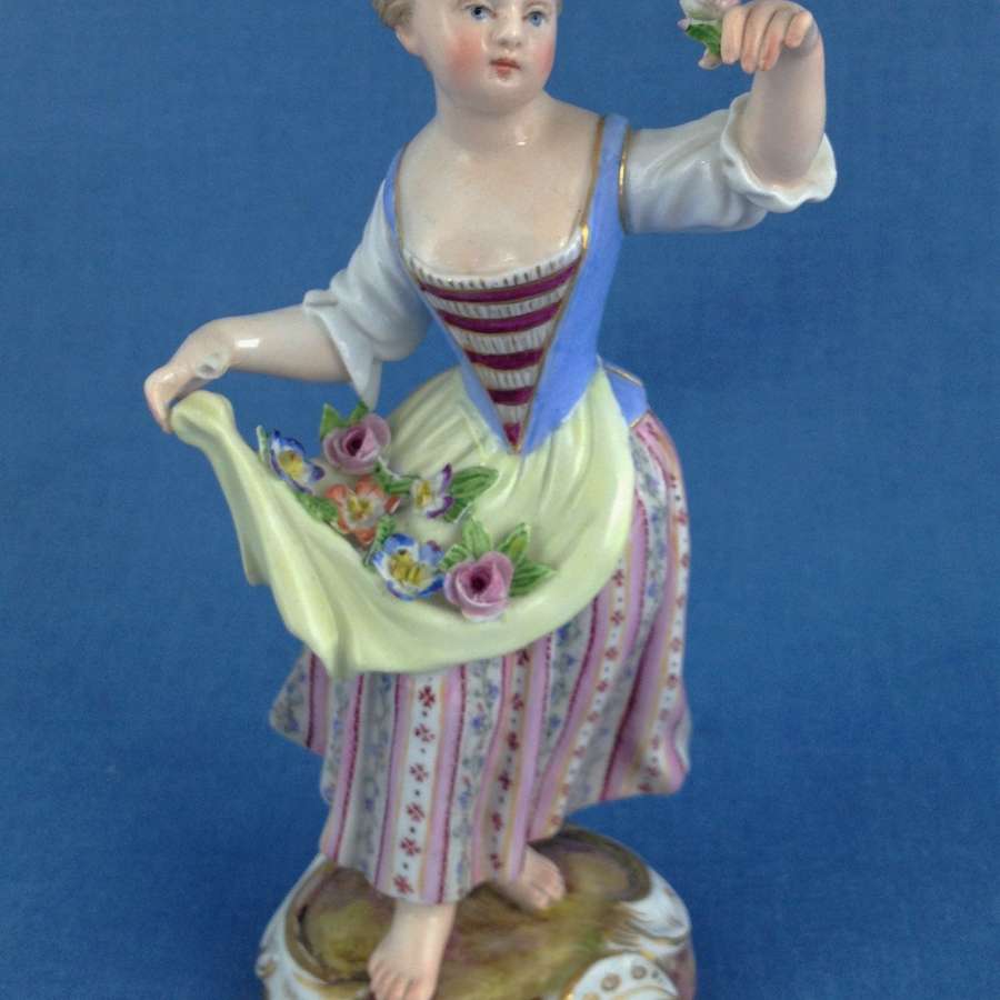 Meissen Figure Young Flower Girl German Porcelain C.1870