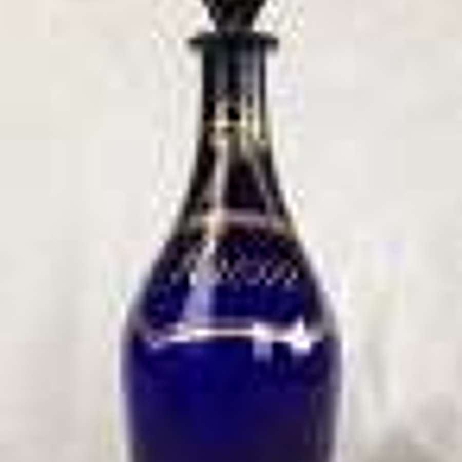 Georgian Bristol Blue Glass Club Decanter Rum