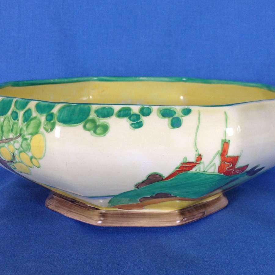 Clarice Cliff Secrets Pattern Large Octagonal Table Bowl