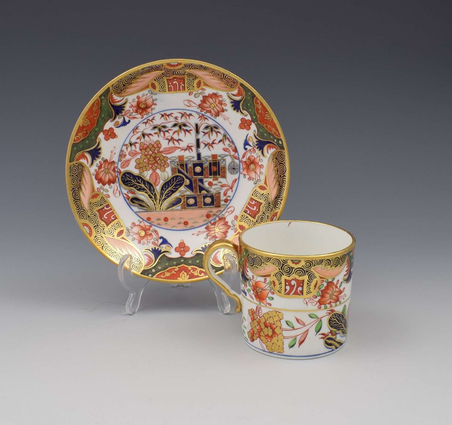 Spode Porcelain Imari Coffee Can & Saucer Pattern 967 c.1810