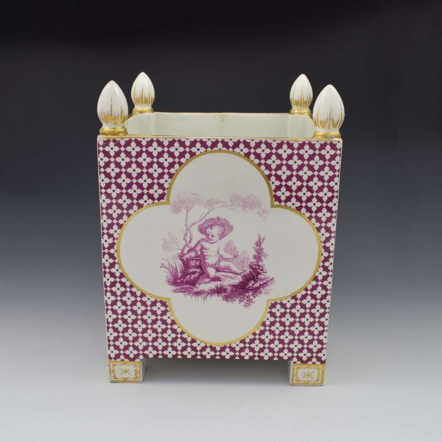 Large Victorian Minton Sevres Style Square Jardiniere